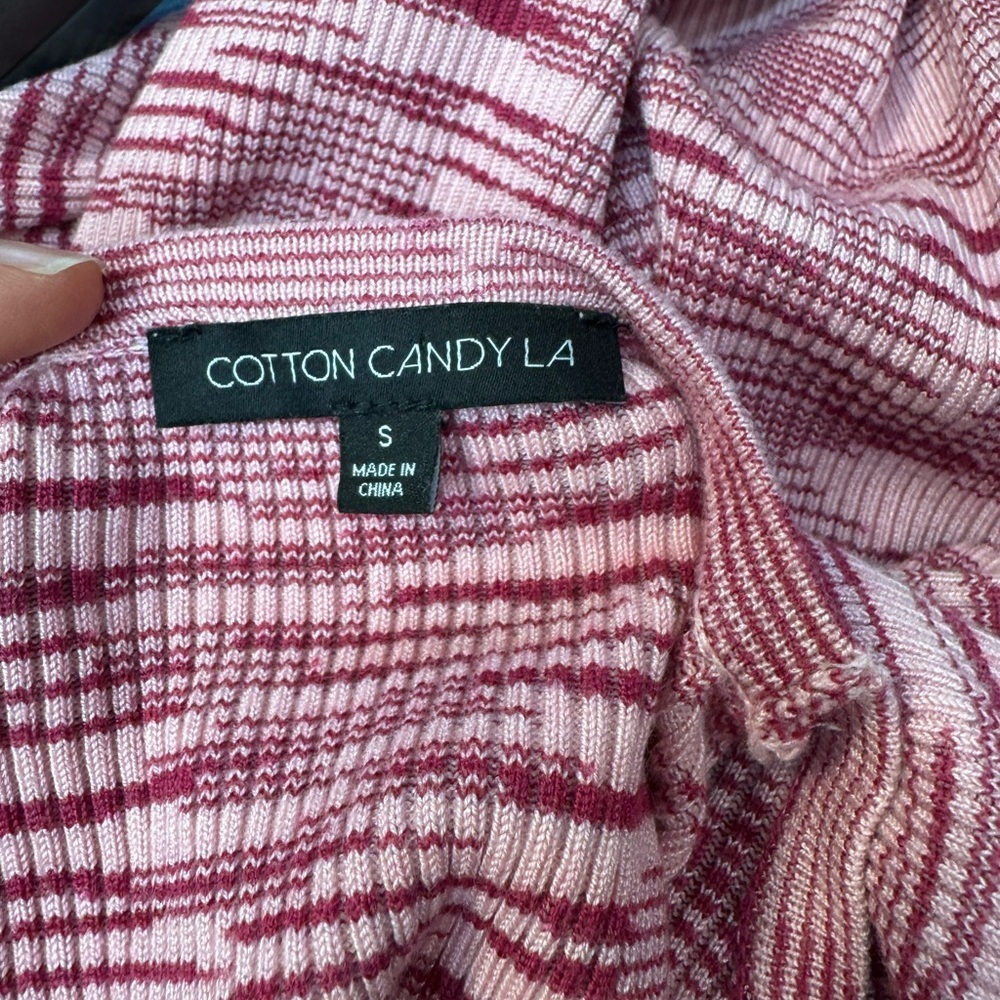 COTTON CANDY LA.   Pink Ribbed Ruched Bodycon Mini Dress - Picture 4 of 6